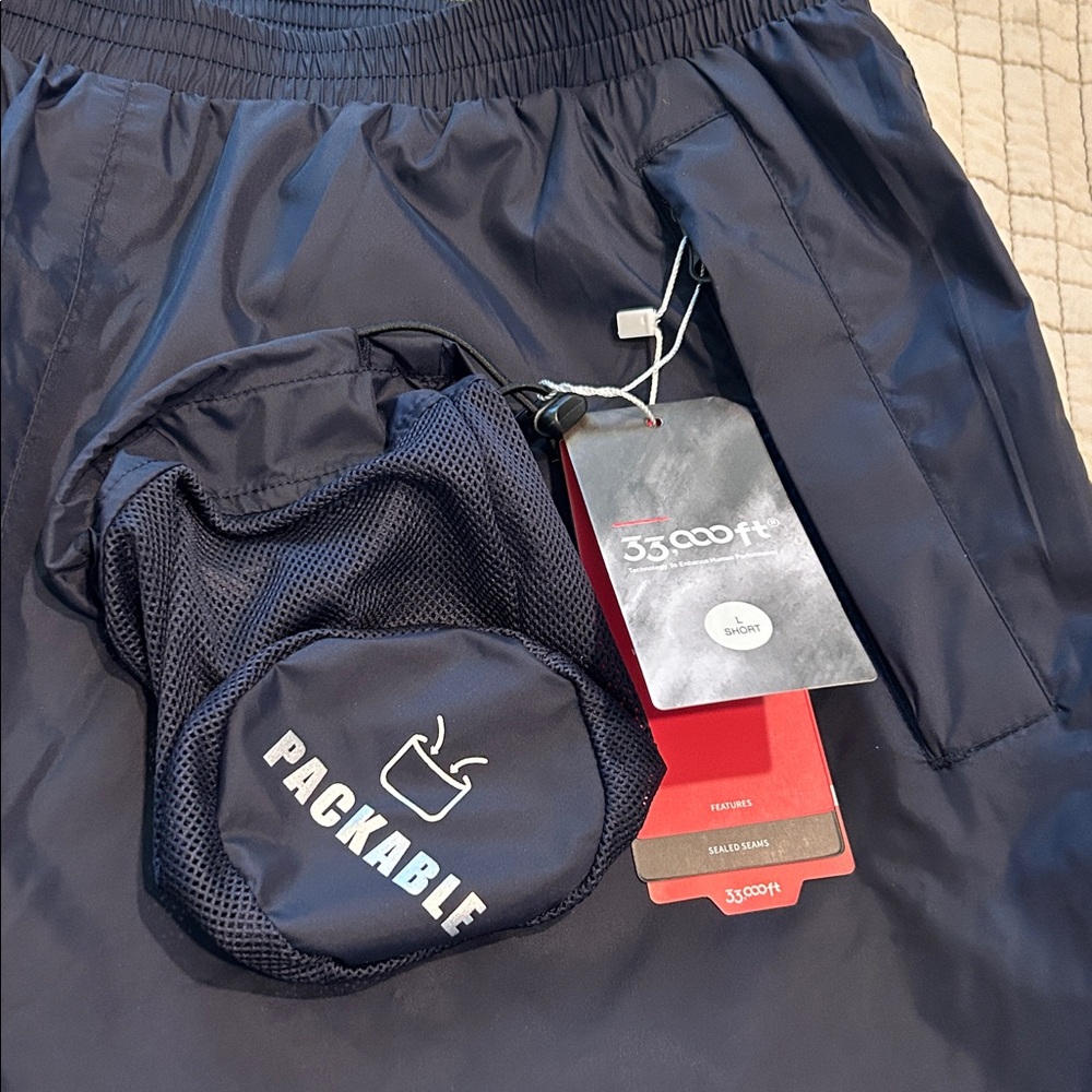 33,000 ft Woman’s Packable Rain Pants- Blue - Picture 8 of 13
